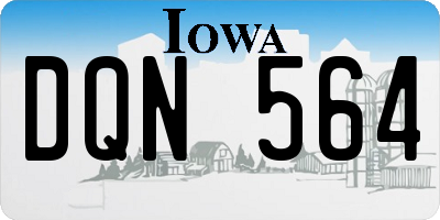 IA license plate DQN564