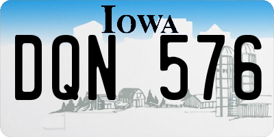 IA license plate DQN576