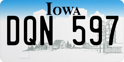 IA license plate DQN597