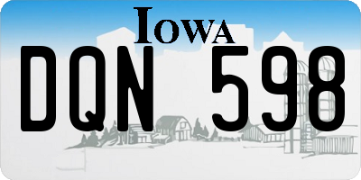 IA license plate DQN598