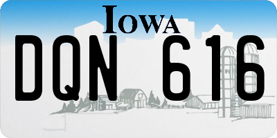 IA license plate DQN616