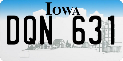 IA license plate DQN631