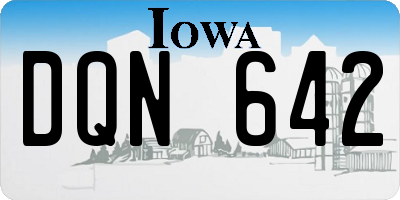 IA license plate DQN642