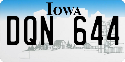 IA license plate DQN644
