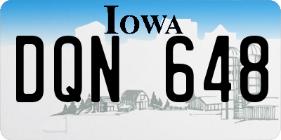IA license plate DQN648