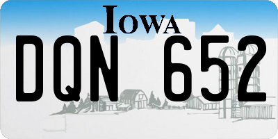 IA license plate DQN652