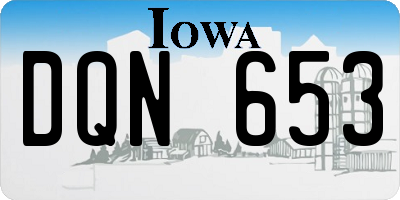 IA license plate DQN653