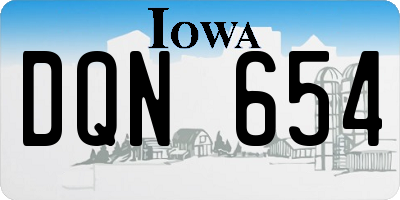 IA license plate DQN654