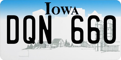IA license plate DQN660