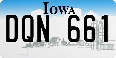 IA license plate DQN661