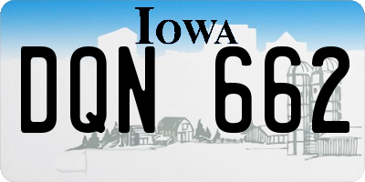 IA license plate DQN662