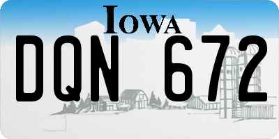 IA license plate DQN672