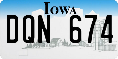 IA license plate DQN674