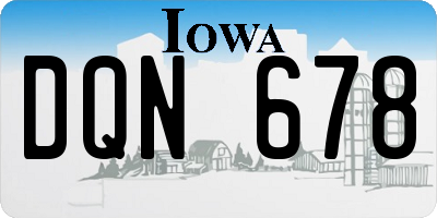 IA license plate DQN678