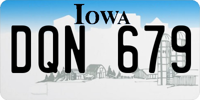 IA license plate DQN679