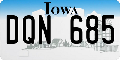IA license plate DQN685
