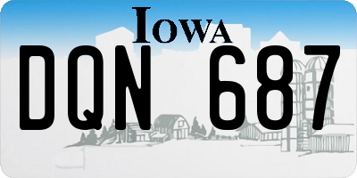 IA license plate DQN687