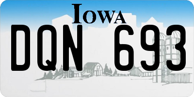 IA license plate DQN693