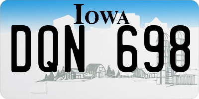 IA license plate DQN698