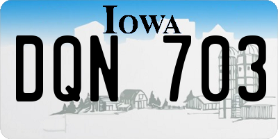 IA license plate DQN703