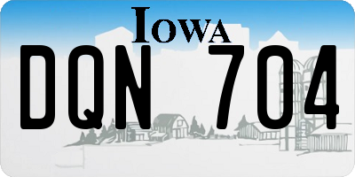 IA license plate DQN704