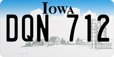 IA license plate DQN712