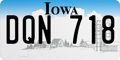 IA license plate DQN718