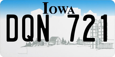 IA license plate DQN721