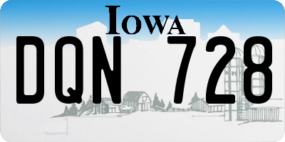 IA license plate DQN728