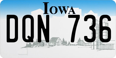 IA license plate DQN736