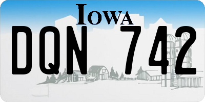 IA license plate DQN742
