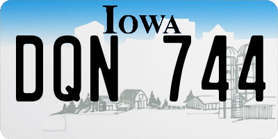 IA license plate DQN744