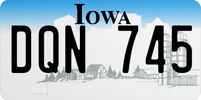 IA license plate DQN745