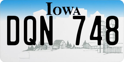 IA license plate DQN748