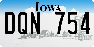 IA license plate DQN754