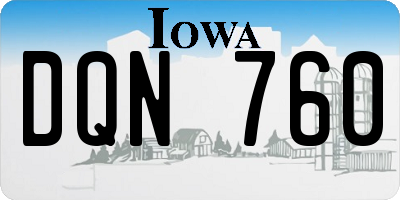 IA license plate DQN760