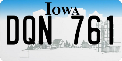 IA license plate DQN761