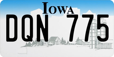 IA license plate DQN775
