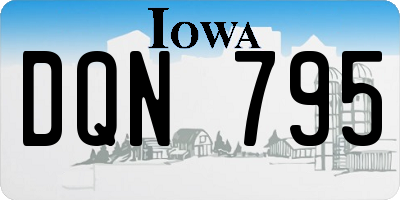 IA license plate DQN795