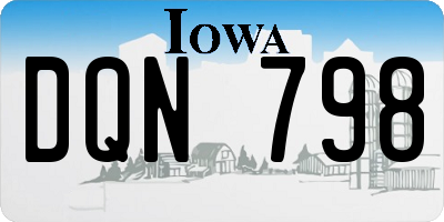 IA license plate DQN798