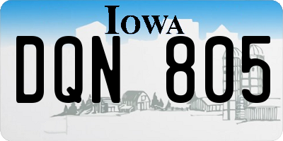 IA license plate DQN805