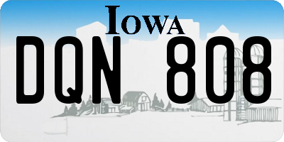 IA license plate DQN808