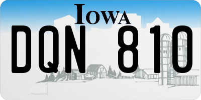 IA license plate DQN810