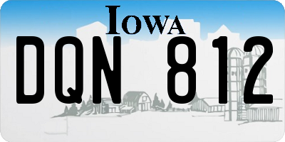 IA license plate DQN812