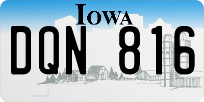 IA license plate DQN816