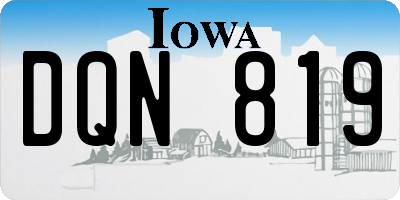 IA license plate DQN819