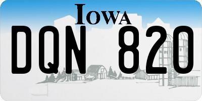 IA license plate DQN820