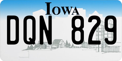 IA license plate DQN829