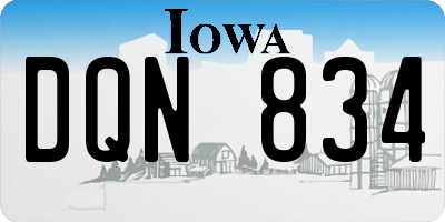 IA license plate DQN834