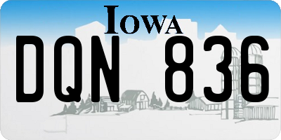 IA license plate DQN836